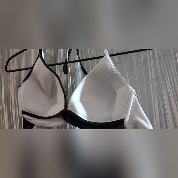 black & white bikini top with striped Victoria Secret Unforgettable bottom - Picture 7 of 15